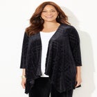 AnyWear Velvet Burnout Cascade Cardigan image number null