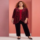 AnyWear Velvet Burnout Cascade Cardigan image number 0