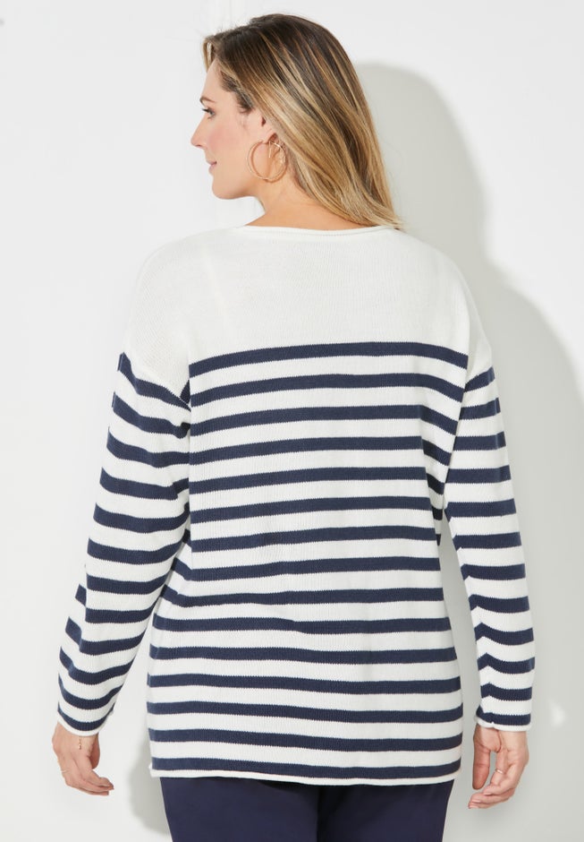 Liz&Me® Heart & Soul Stripe Sweater image number 1