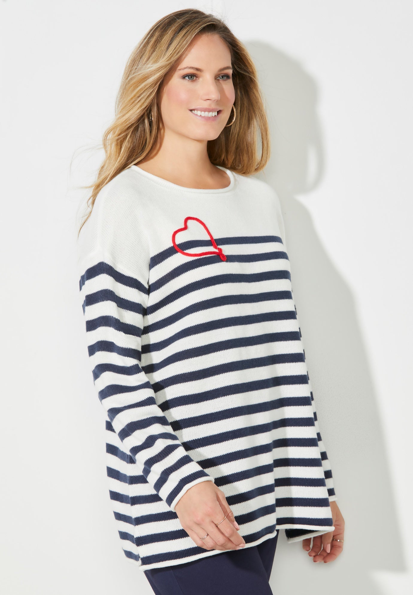 Liz&Me® Heart & Soul Stripe Sweater image number 2