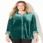 AnyWear Velvet Buttonfront Shirt image number null