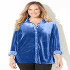 AnyWear Velvet Buttonfront Shirt image number null