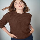 Cable Crewneck Sweater image number null