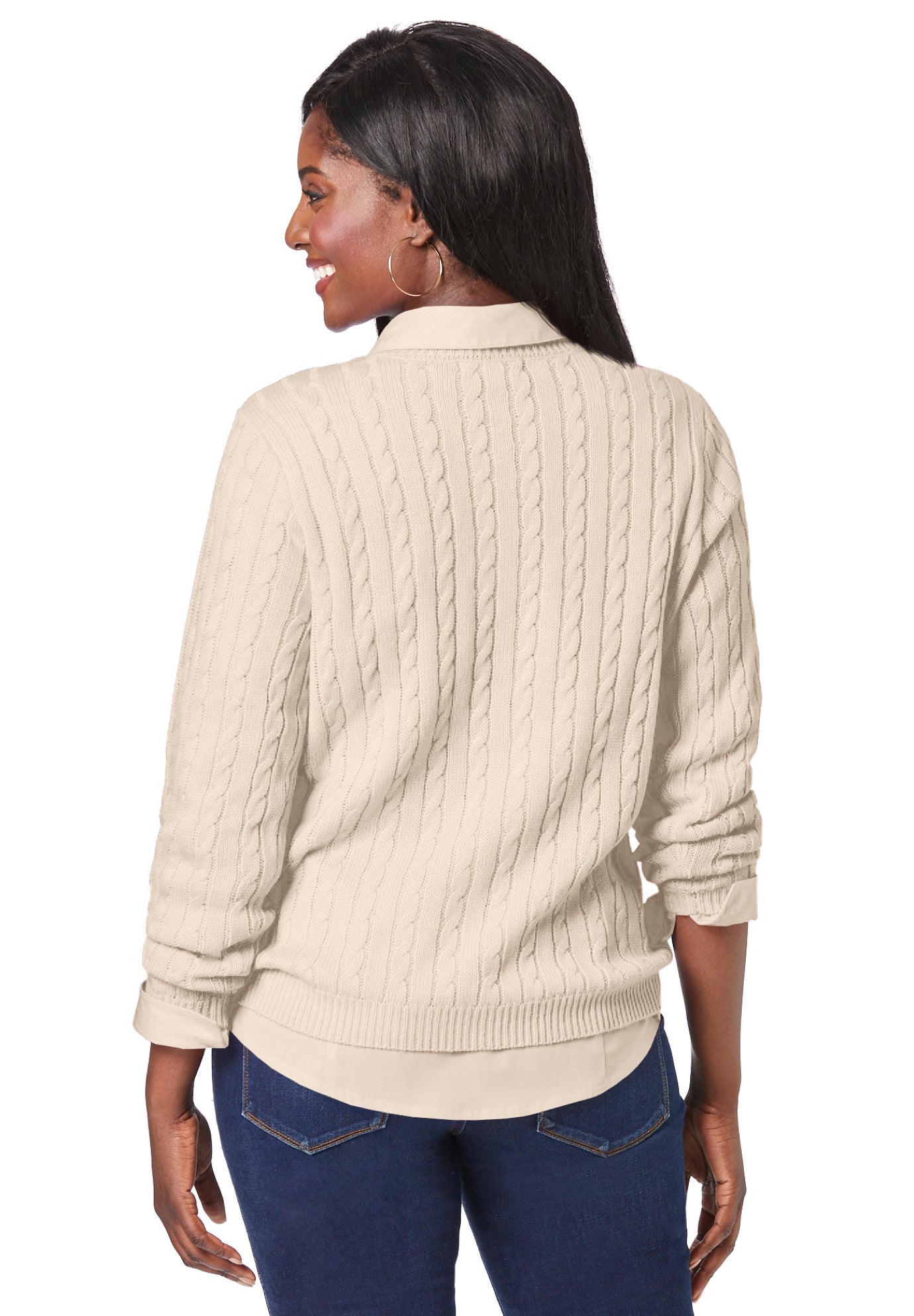 Cable Crewneck Sweater image number 1