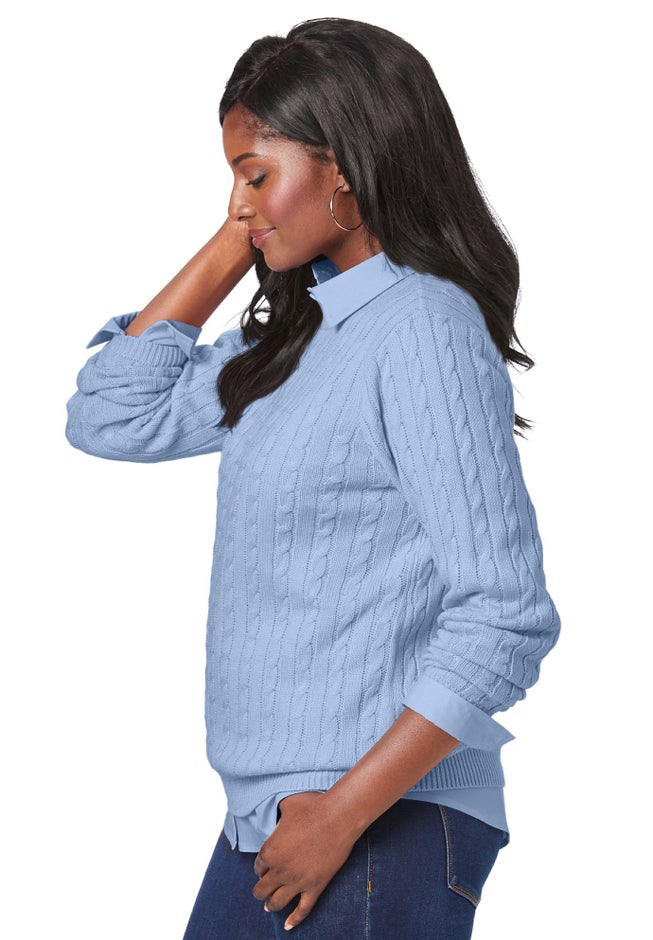 Cable Crewneck Sweater image number 2