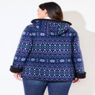 Printed Fleece Coat with Sherpa Lining image number null