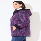 Printed Fleece Coat with Sherpa Lining image number null