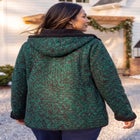 Printed Fleece Coat with Sherpa Lining image number 1
