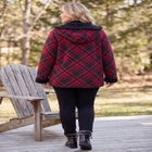 Printed Fleece Coat with Sherpa Lining image number 1
