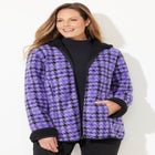Printed Fleece Coat with Sherpa Lining image number null