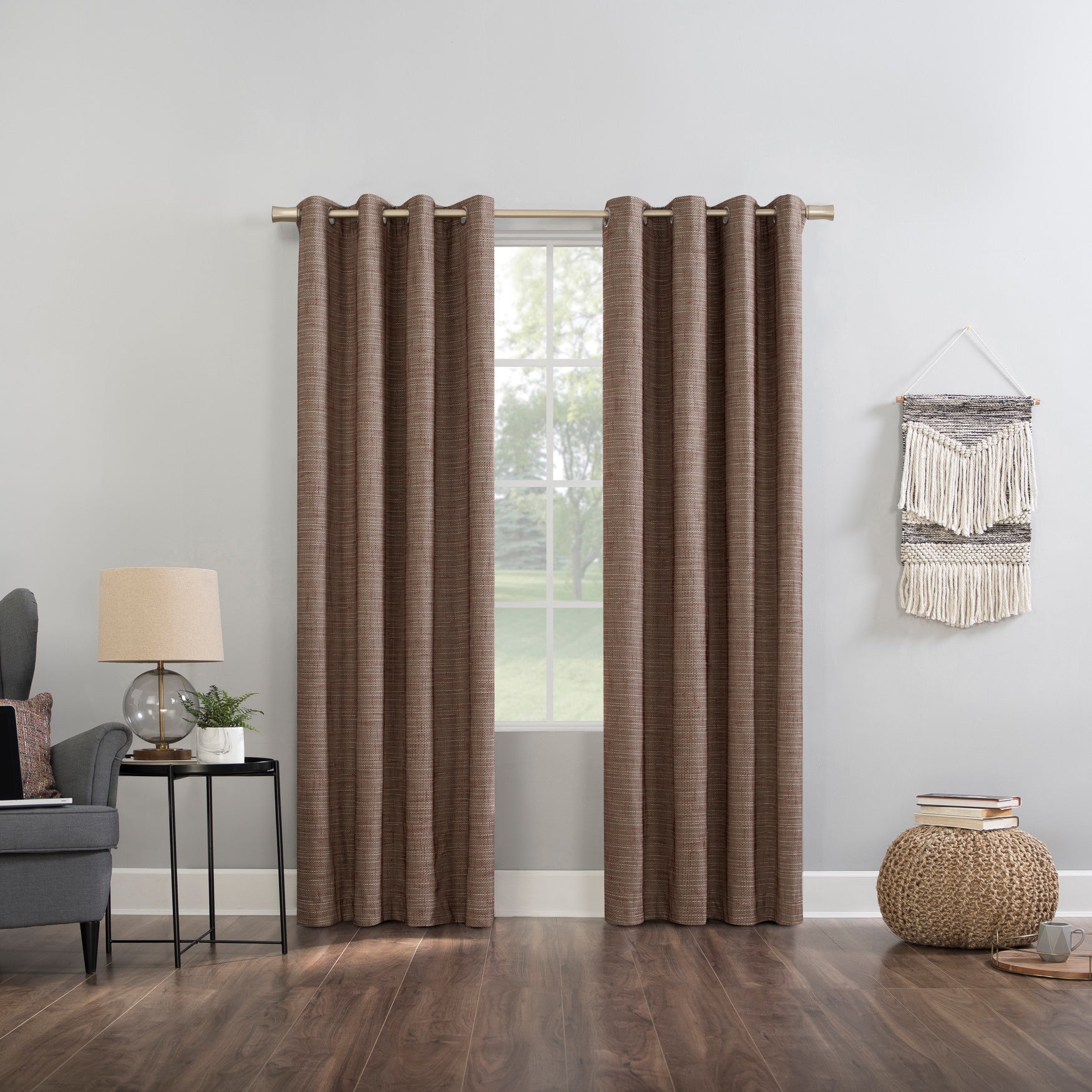 Kline Tweed Thermal 100% Blackout Grommet Panel image number 0