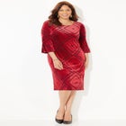 AnyWear Velvet Burnout Bell Sleeve Dress image number null