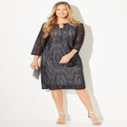 Ring Neck Crochet Lace Dress image number null