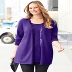 Sequin Trim Tank Cardigan Duet image number null