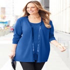 Sequin Trim Tank Cardigan Duet image number null