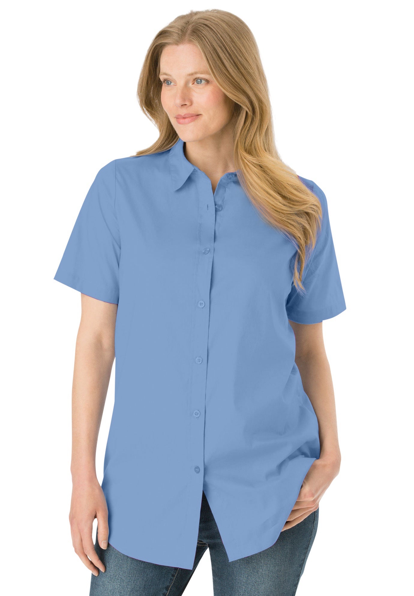 Perfect Short-Sleeve Collared Button Down Shirt image number 0
