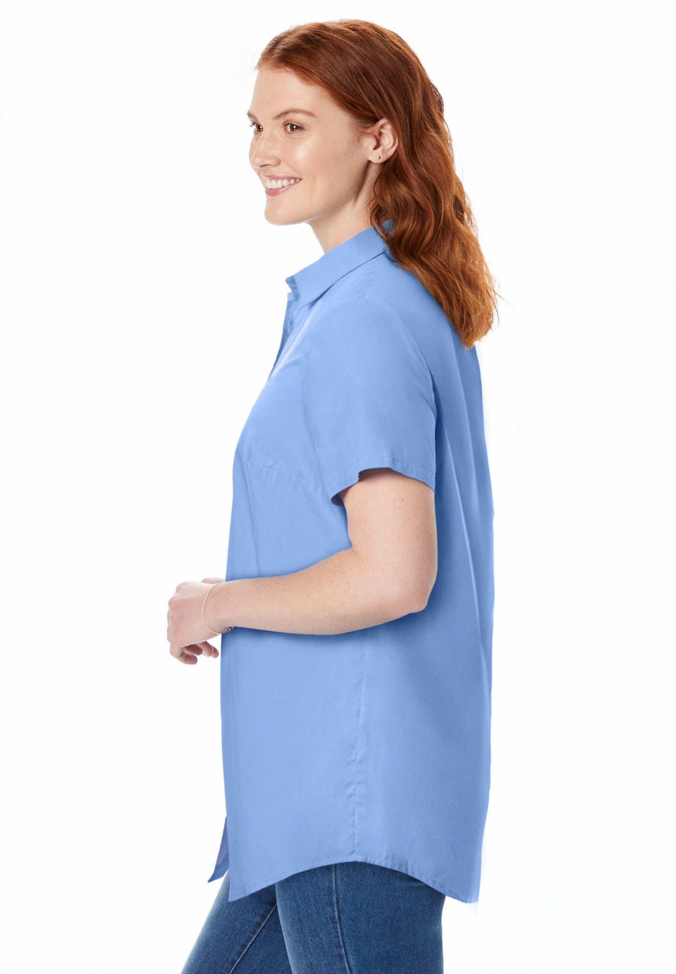 Perfect Short-Sleeve Collared Button Down Shirt image number 2