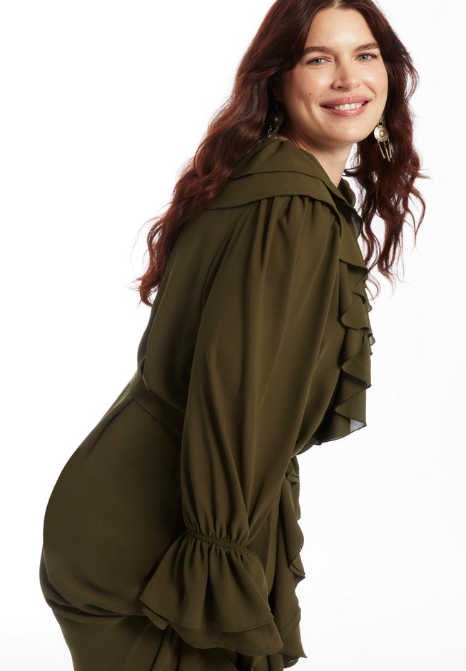 Cascading Ruffle Maxi Dress image number 2