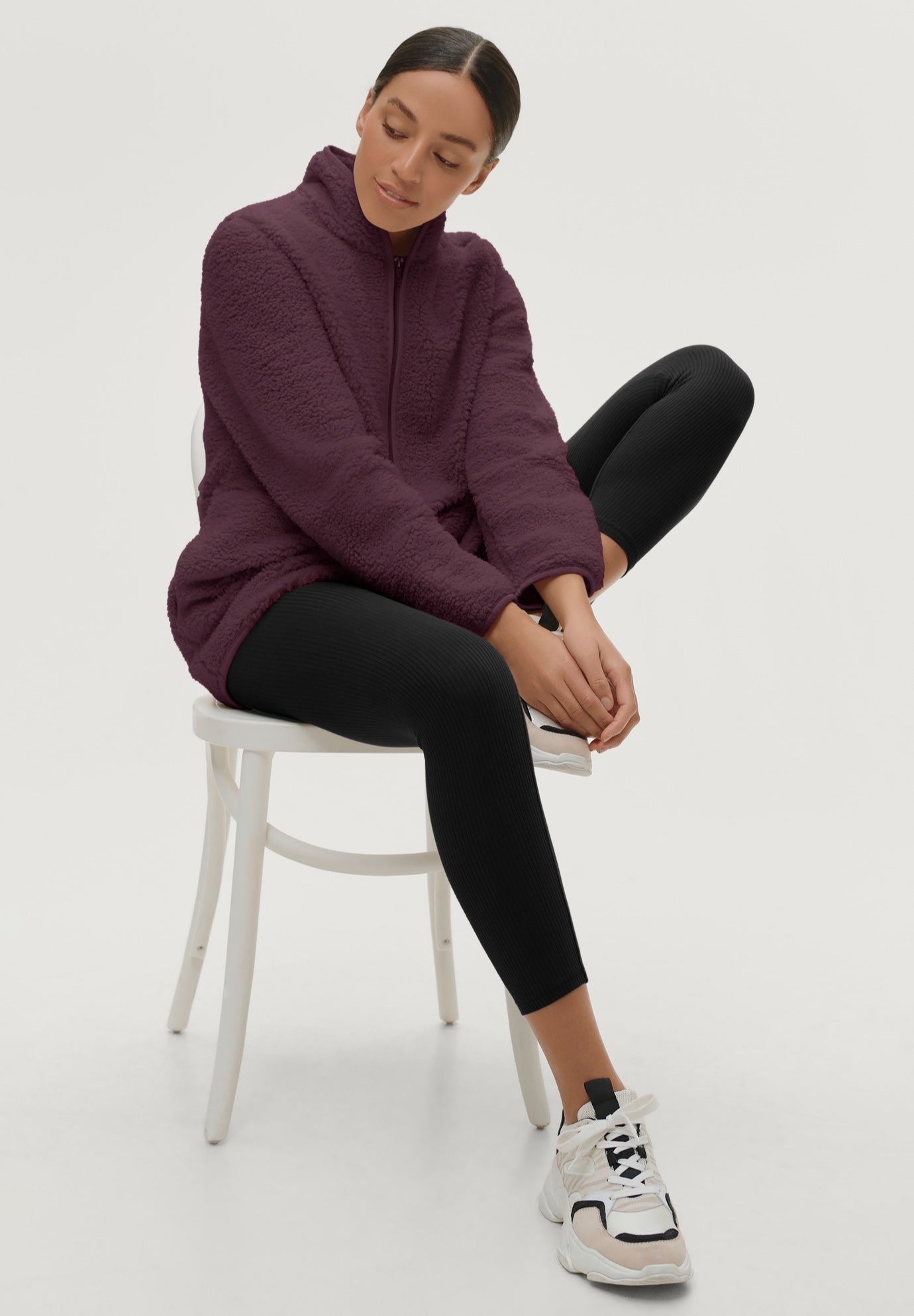 Half-Zip Sherpa Pullover image number 2