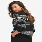 Fair Isle Mock Neck Sweater image number null