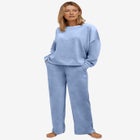 Wide Leg Velour Lounge Pants image number null