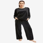 Wide Leg Velour Lounge Pants image number null