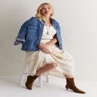 Lace Insert Midi Skirt image number null