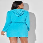 French Terry Tie Waist Hoodie Cover Up image number null