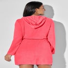 French Terry Tie Waist Hoodie Cover Up image number null