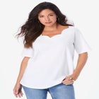 Ultimate Scalloped Scoop Neck Tee image number null