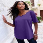 Ultimate Scalloped Scoop Neck Tee image number null