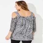 Mesh Cold Shoulder Top image number null