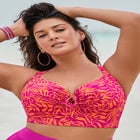 Bra Sized Tie Front Longline Underwire Bikini Top image number null