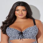 Bra Sized Tie Front Longline Underwire Bikini Top image number 0