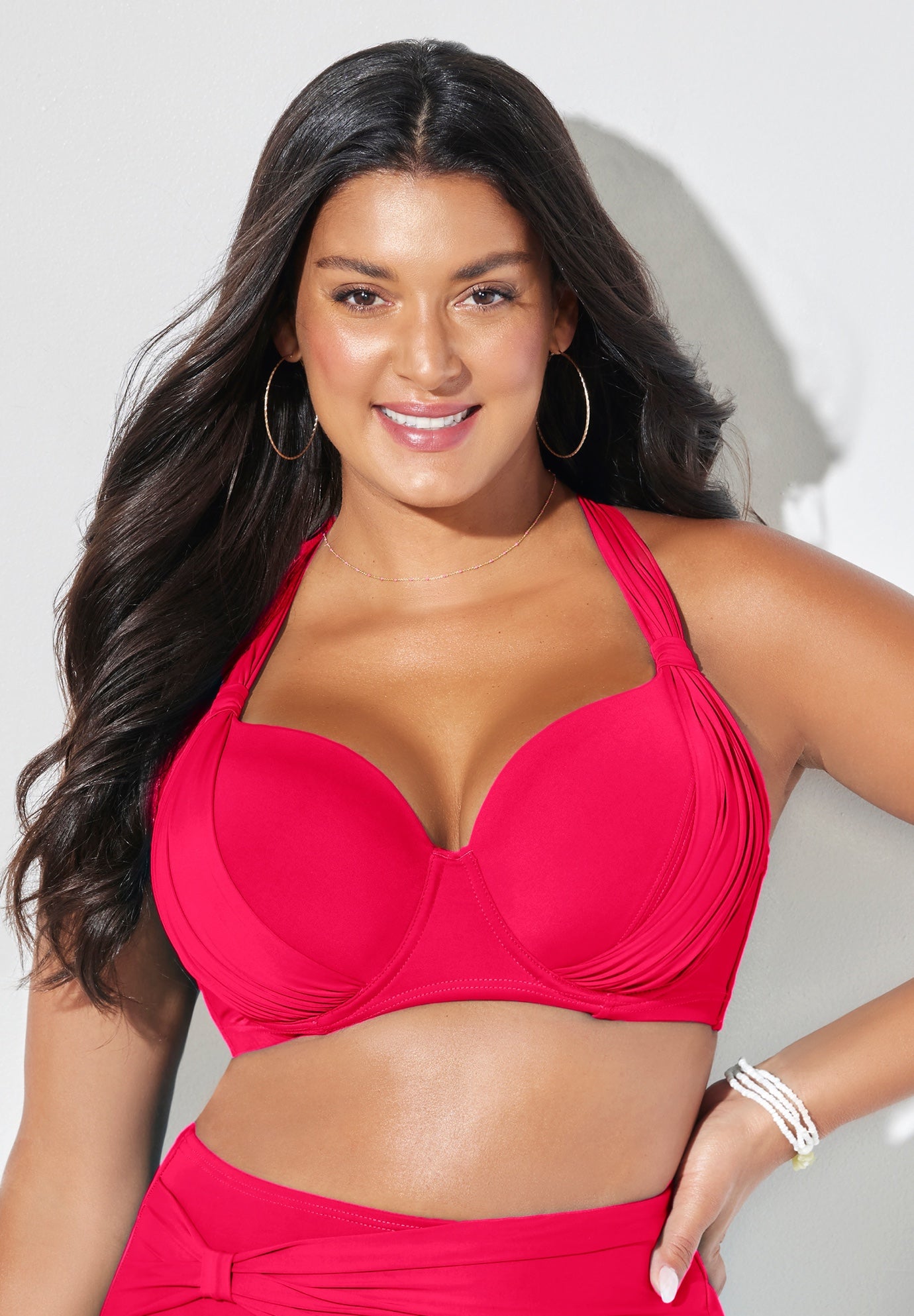 Bra Sized Drape Front Underwire Bikini Top image number 3