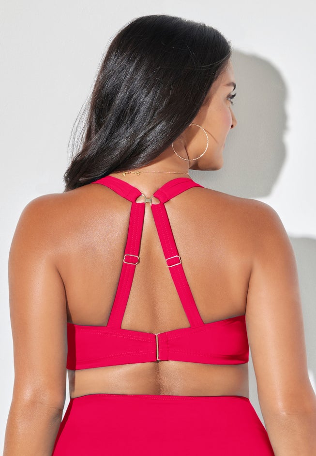 Bra Sized Drape Front Underwire Bikini Top image number 4