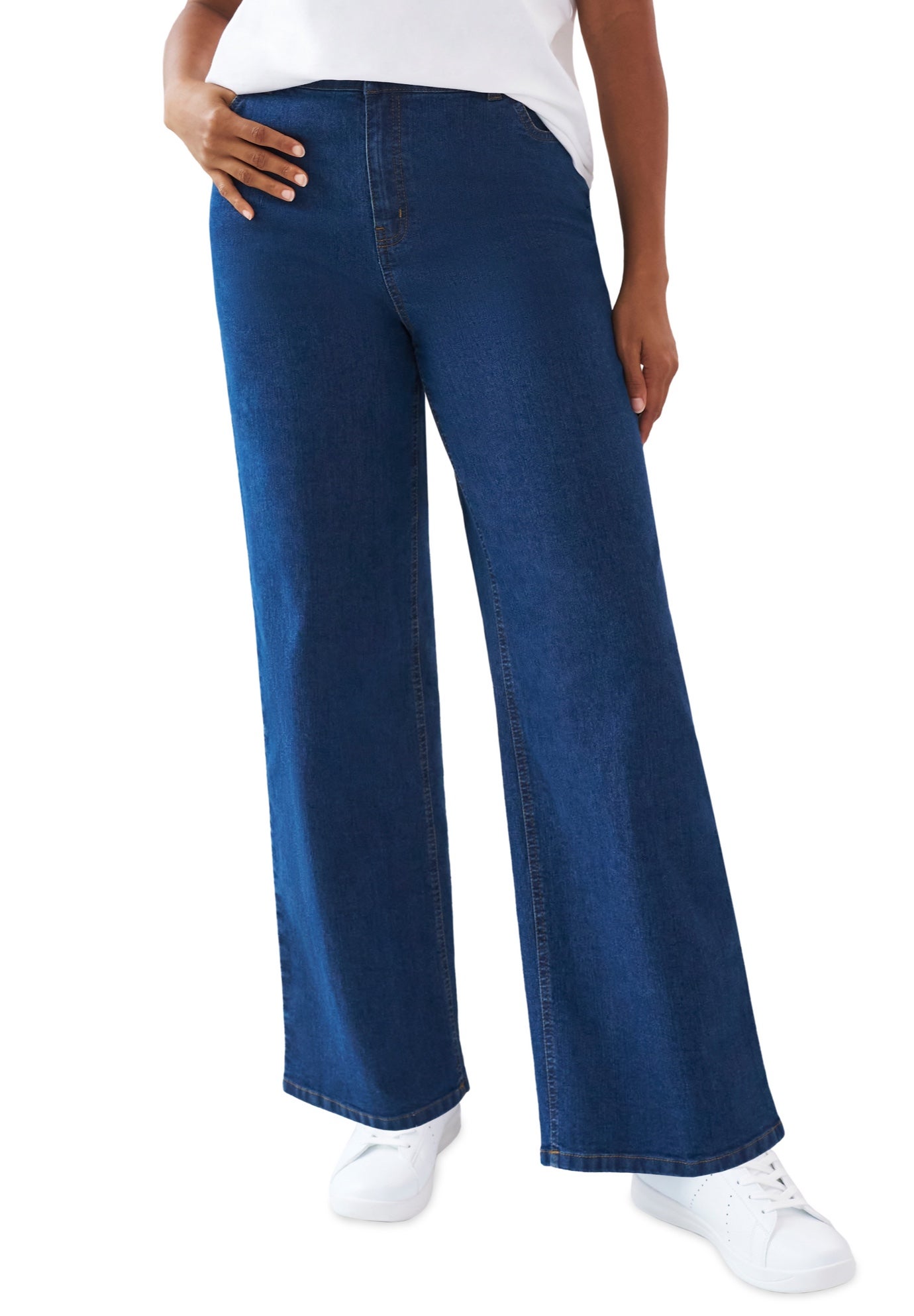 High-Waist 5-Pocket Wide-Leg Stretch Jeans image number 0