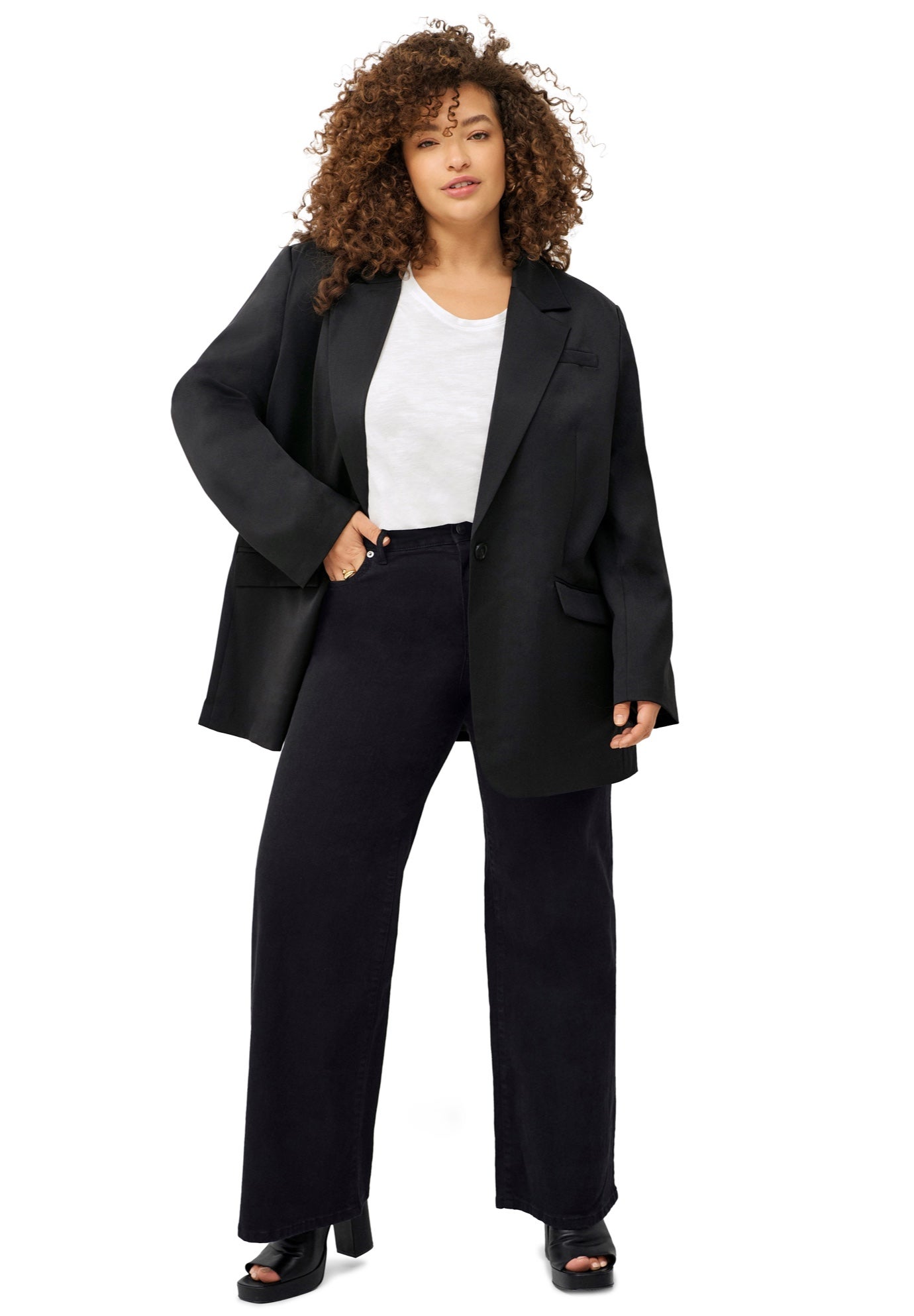 Mid-Rise 5-Pocket Wide-Leg Stretch Jeans image number 3