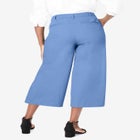 Stretch Cotton Chino Wide-Leg Crop image number null