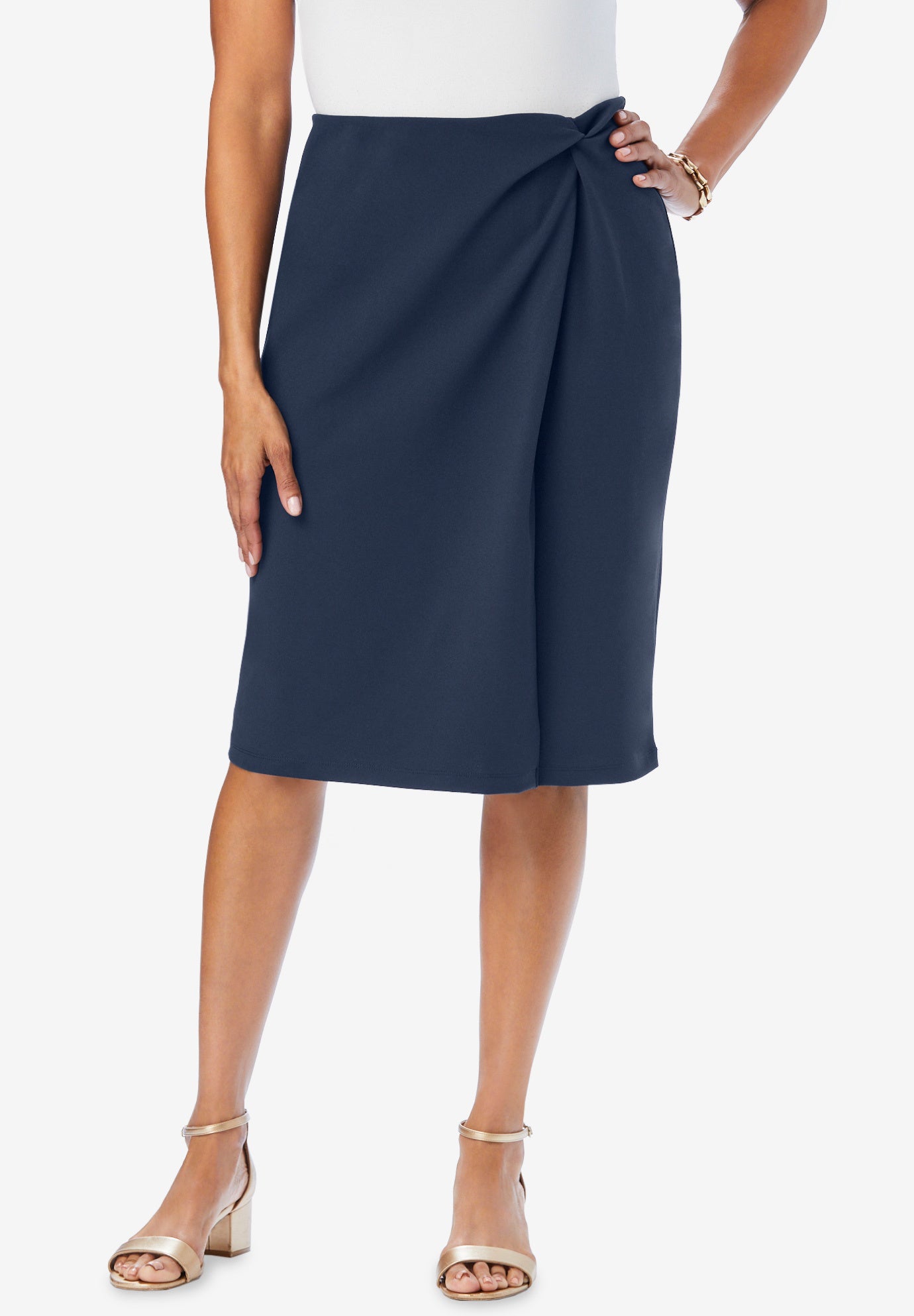 Side Knot Crepe Skirt image number 0