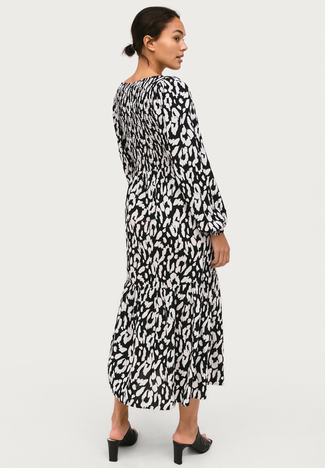 Smocked Bodice Tiered Midi Dress image number 1