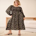 Smocked Bodice Tiered Midi Dress image number null