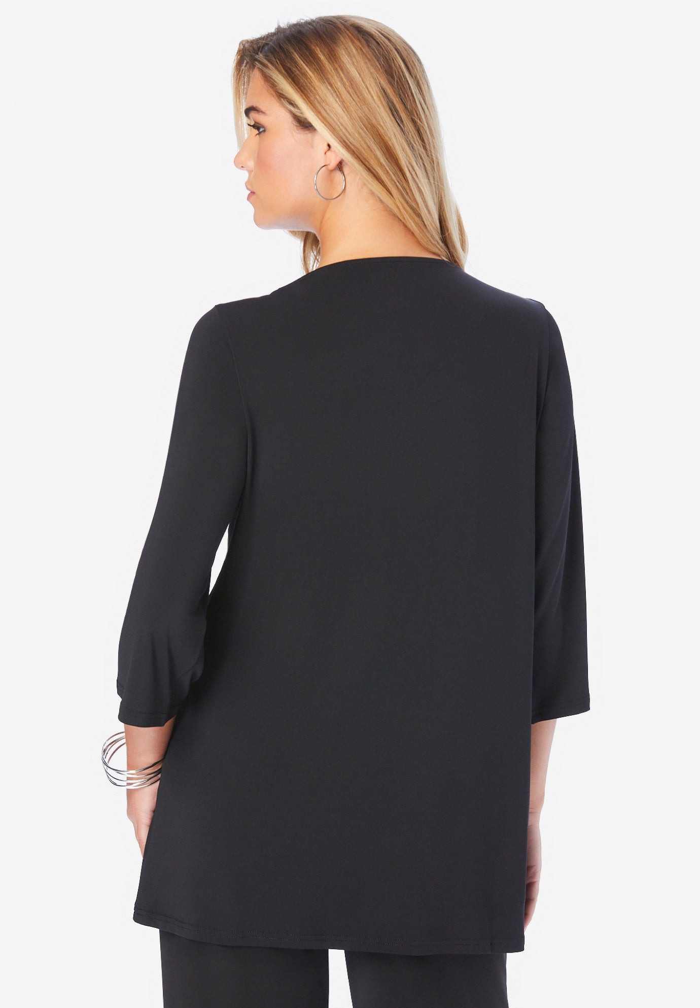 Lace V Neck Ultrasmooth&reg; Fabric Top image number 1