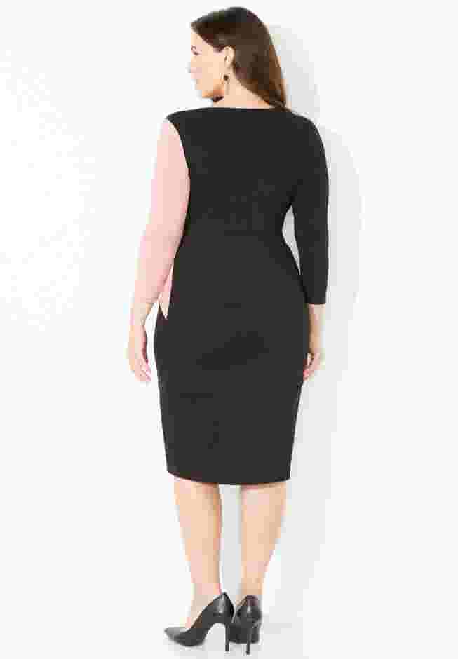 Curvy Collection Colorblock Wrap Top image number 1