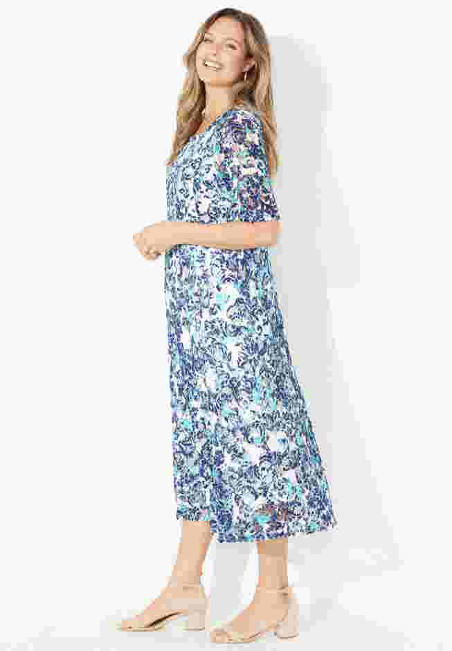 Stretch Lace Fit & Flare Dress image number 2
