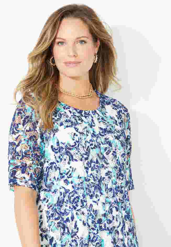 Stretch Lace Fit & Flare Dress image number 3
