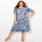 Stretch Lace Fit & Flare Dress image number null