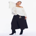 Sheer Crinkle Chiffon Off-The-Shoulder Top image number 5