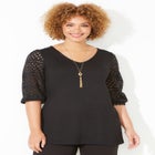 Liz&Me® Eyelet Peasant Top image number null