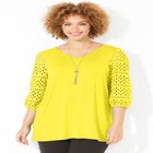 Liz&Me&reg; Eyelet Peasant Top image number null